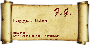 Faggyas Gábor névjegykártya